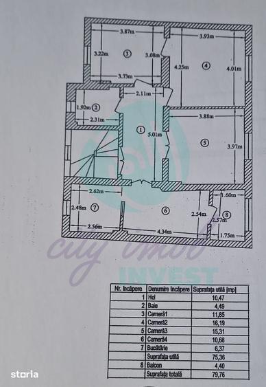 Apartament cu 4 camere decomandat în Centrul Civic