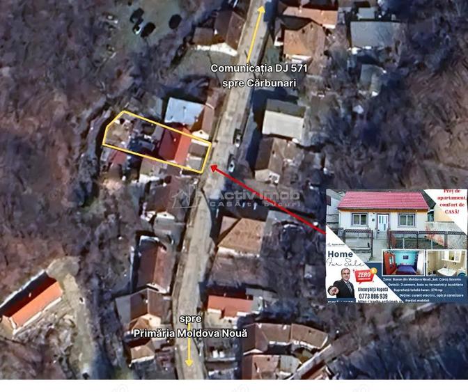 Casă cu 3 camere cu Canalizare în Moldova Nouă