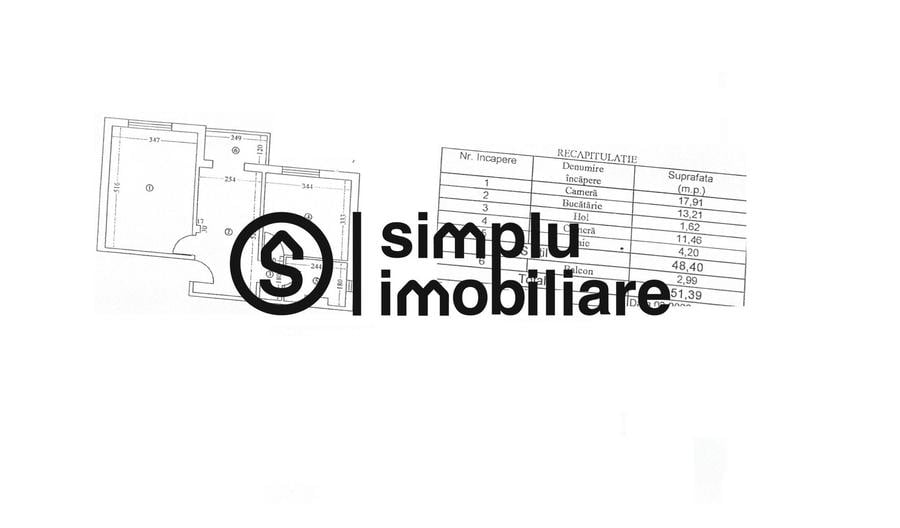 Apartament cu 2 camere în 1 Mai