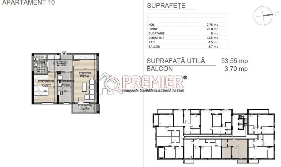 Apartament cu 2 camere în Berceni
