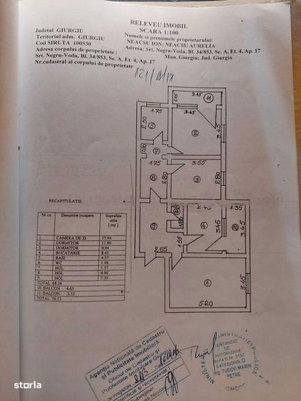 Apartament cu 3 camere în Central