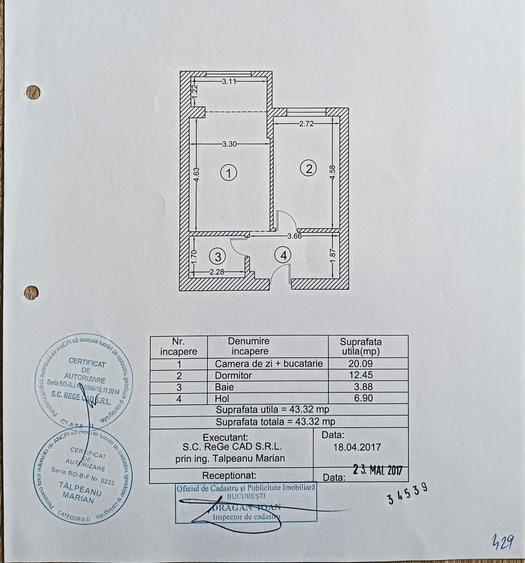 Apartament cu 2 camere semidecomandat în Titan