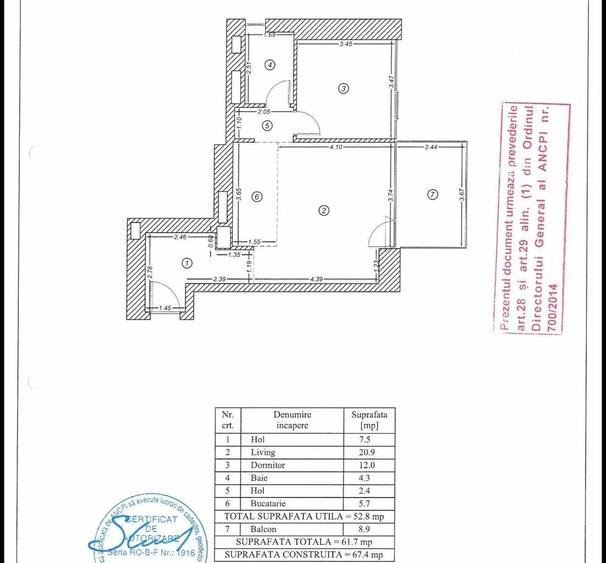 Apartament cu 2 camere semidecomandat în Tei