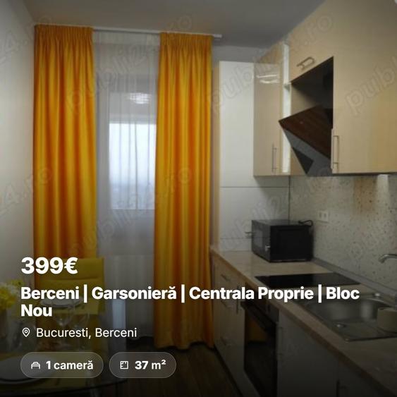 Garsonieră decomandată, mobilată în Berceni