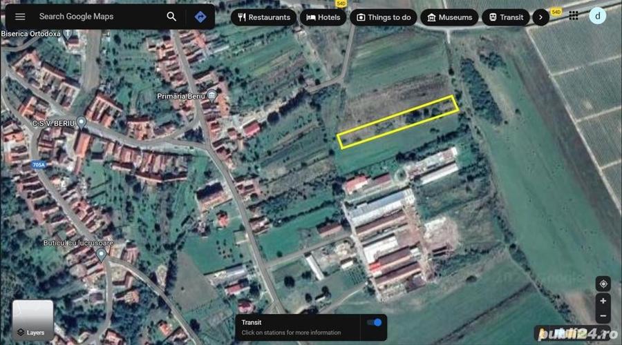 Teren de 2500 mp, în Beriu