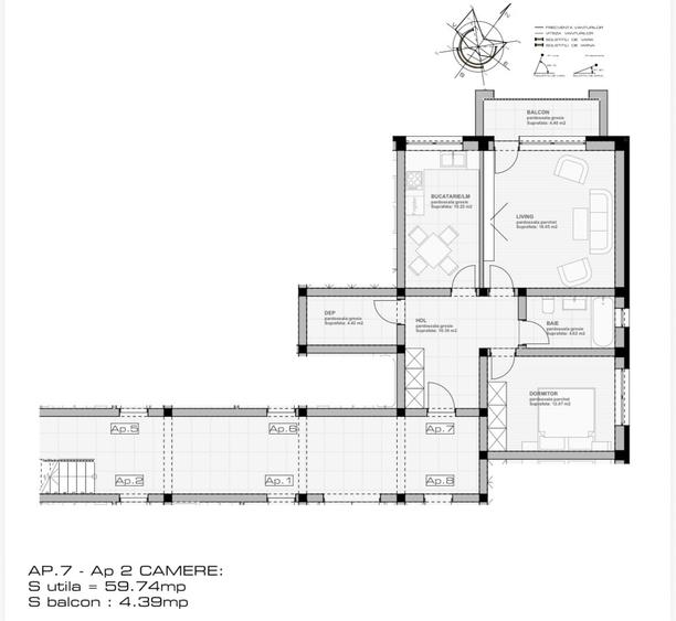 Apartament cu 2 camere decomandat, mobilat în Sânpetru