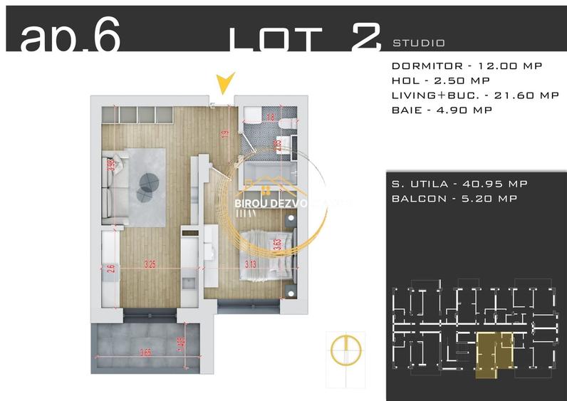 Apartament cu 2 camere decomandat în Theodor Pallady