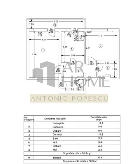 Apartament cu 2 camere decomandat în Malu Roșu