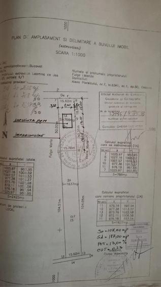 Teren de 1186 mp, în Central