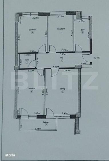 Apartament cu 3 camere decomandat în Central