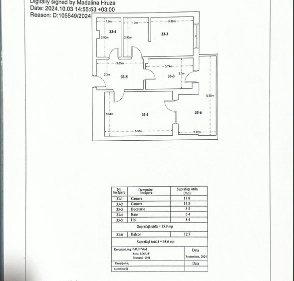 Apartament cu 2 camere decomandat în Titan