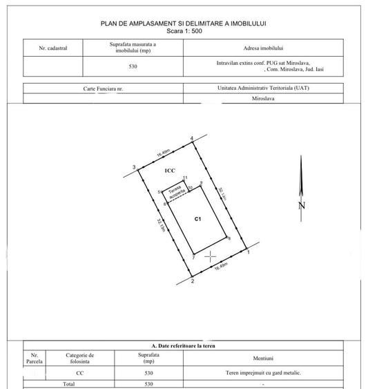 Casă cu 4 camere cu Teren 530 Mp în Miroslava