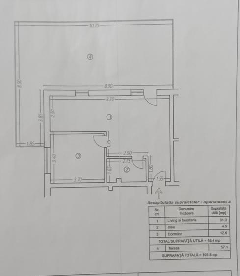 Apartament cu 2 camere semidecomandat în Găgeni