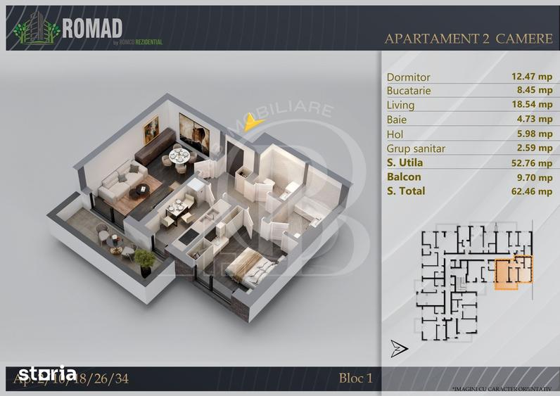 Apartament cu 2 camere în Industriilor