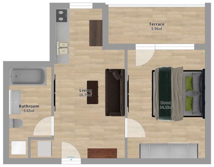 Apartament cu 2 camere decomandat în Central