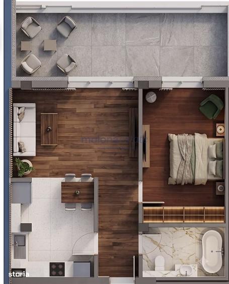 Apartament cu 2 camere în Nord