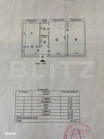 Apartament cu 3 camere semidecomandat în Gară