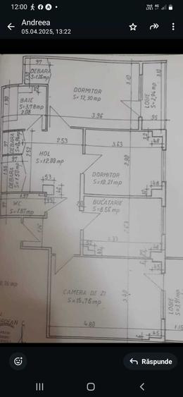 Apartament cu 3 camere decomandat în Prundu