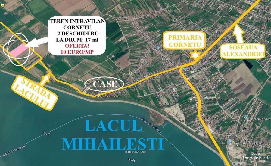 Proprietar Teren Intravilan Cornetu - 4.180 mp, 10 /mp 2 deschideri la drum - 6