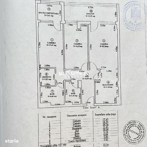 Apartament cu 3 camere decomandat în Central