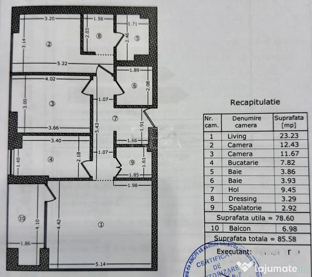 Apartament cu 3 camere decomandat în Banu Manta