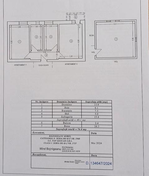 Apartament cu 2 camere decomandat în Central