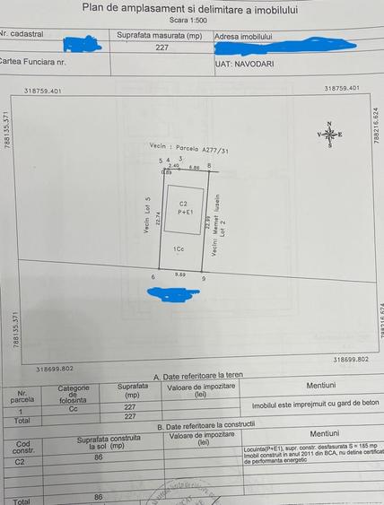 Casă cu 7 camere cu Canalizare în Sud-Est