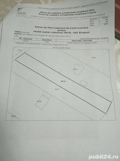 Teren de 1700 mp, în Brădești