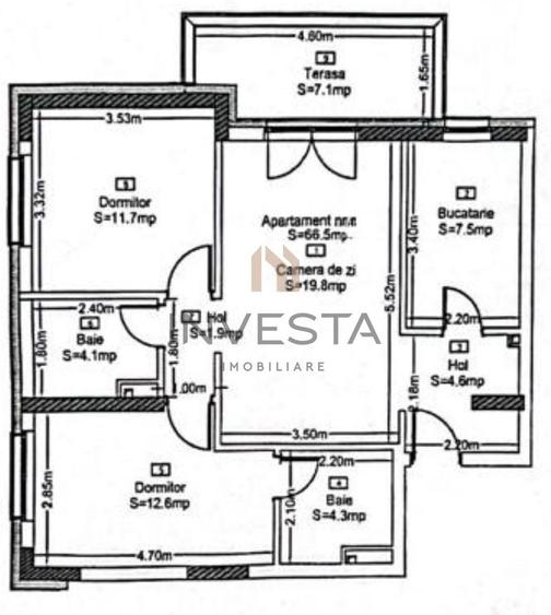 Apartament cu 3 camere semidecomandat în Între Lacuri