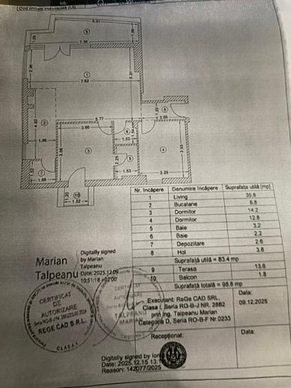 Apartament cu 3 camere decomandat în P-ța Alba Iulia