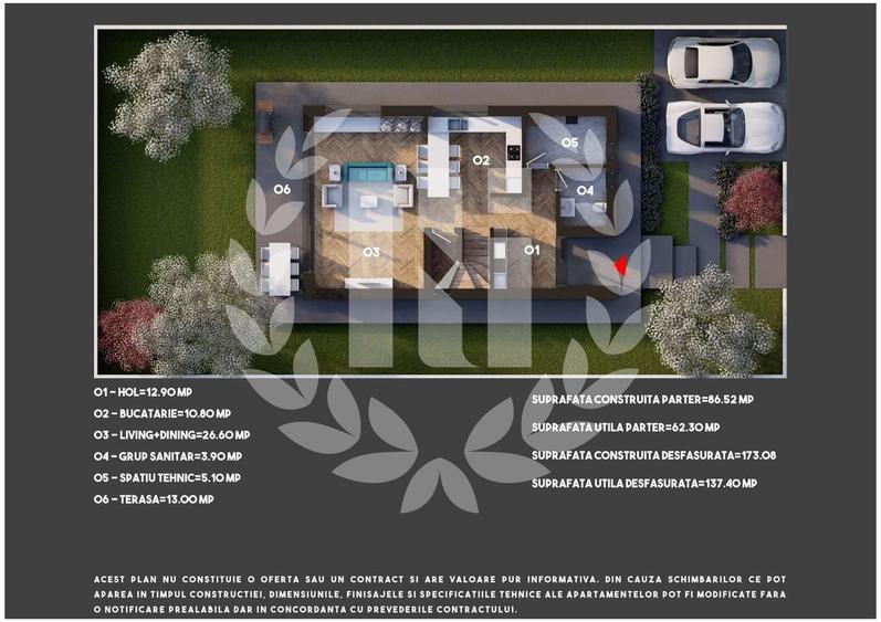 Casă individuală cu 4 camere cu Canalizare în Tunari