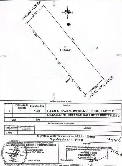 Teren Construcții intravilan de 1203 mp, în Bascov