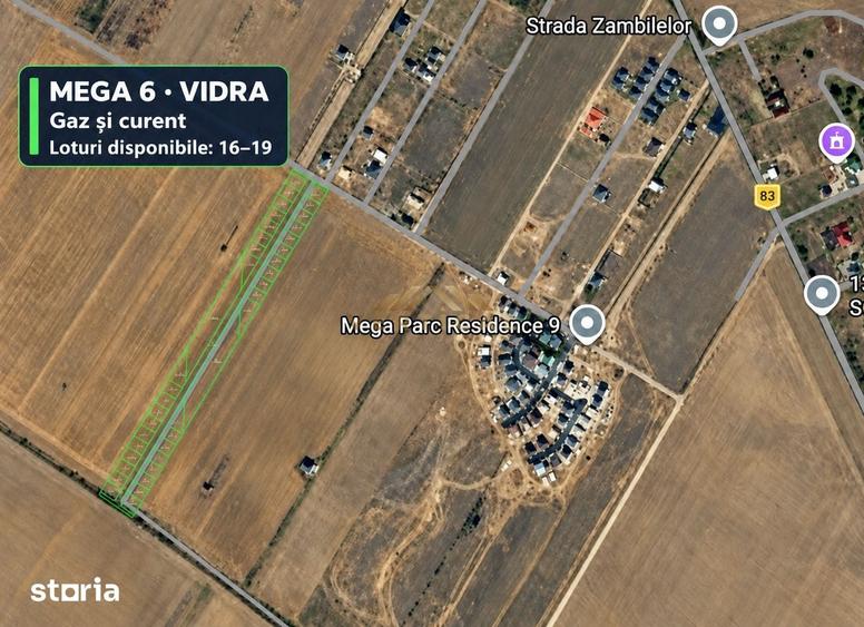 Teren de 369 mp, în Vidra