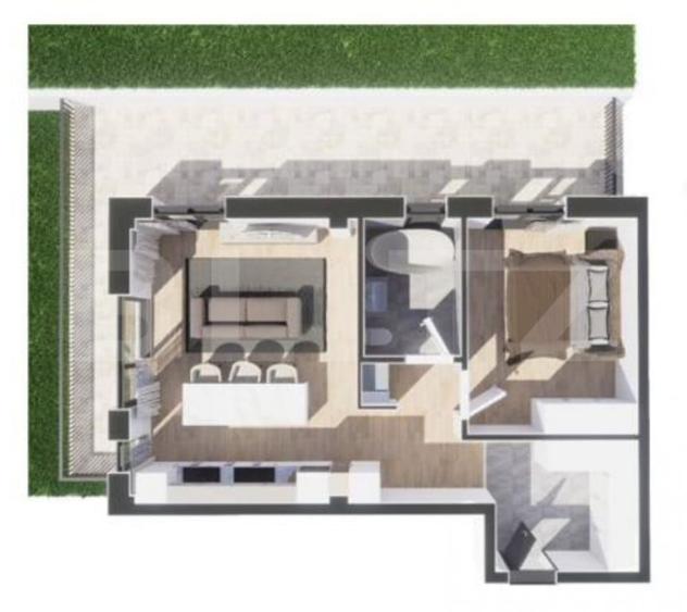 Apartament cu 2 camere semidecomandat în Baciu