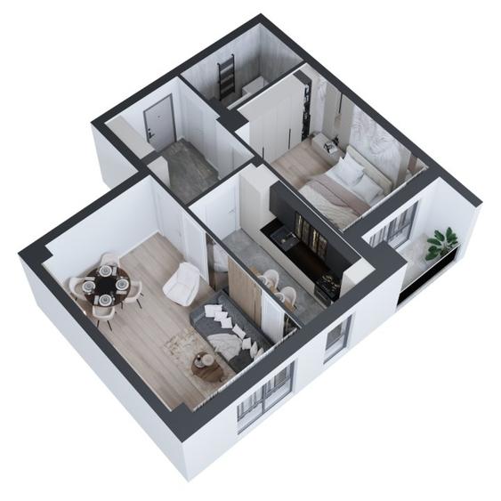 Apartament cu 2 camere decomandat în Nicolina
