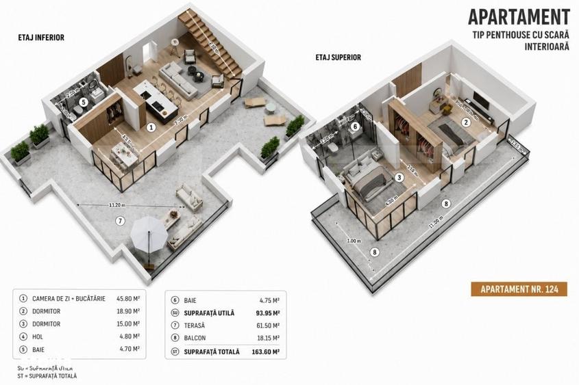 Apartament cu 3 camere în Central