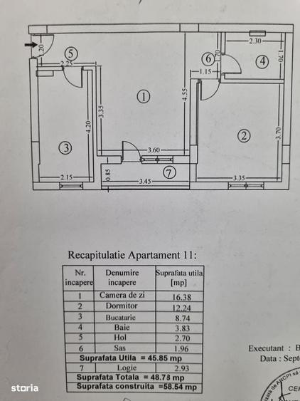 Apartament cu 2 camere semidecomandat în Roșu
