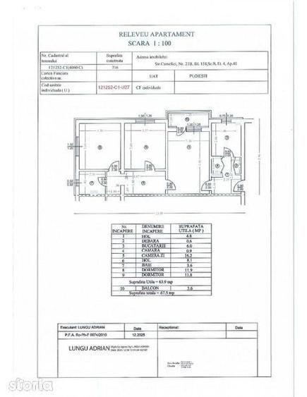 Apartament cu 3 camere semidecomandat în Nord