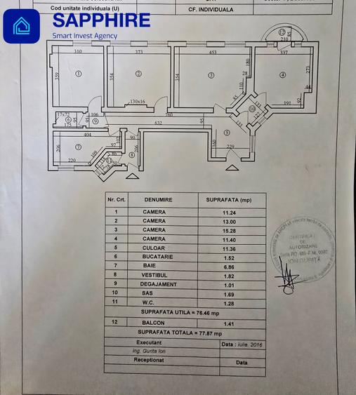 Apartament cu 3 camere decomandat în Cișmigiu