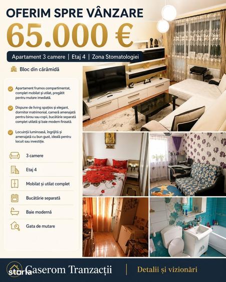 Apartament cu 3 camere în Central