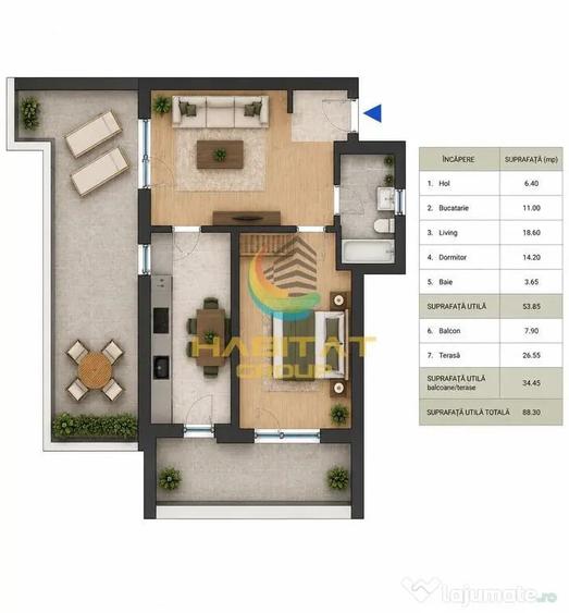 2 camere cu terasa - metrou Nicolae Teclu - Bucuresti (Bucuresti-Ilfov) - 4