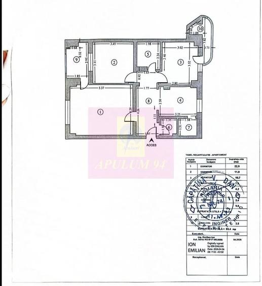 Apartament cu 3 camere în Unirii