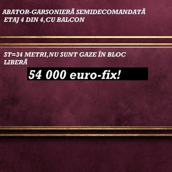 Garsonieră semidecomandată în Km 5