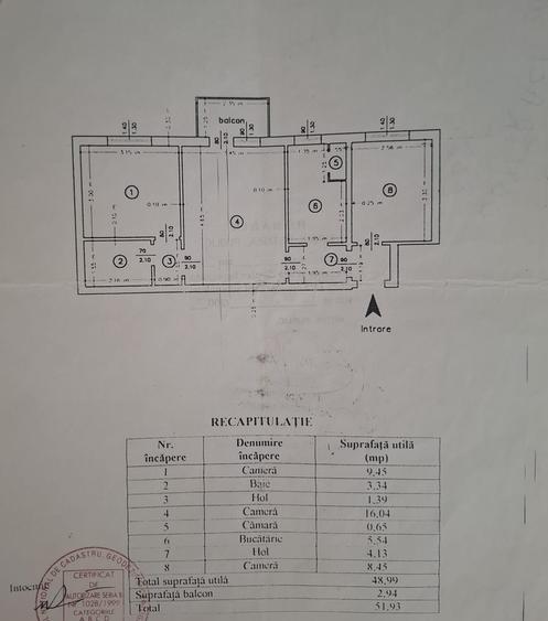 Apartament cu 3 camere semidecomandat, mobilat în Metalurgie