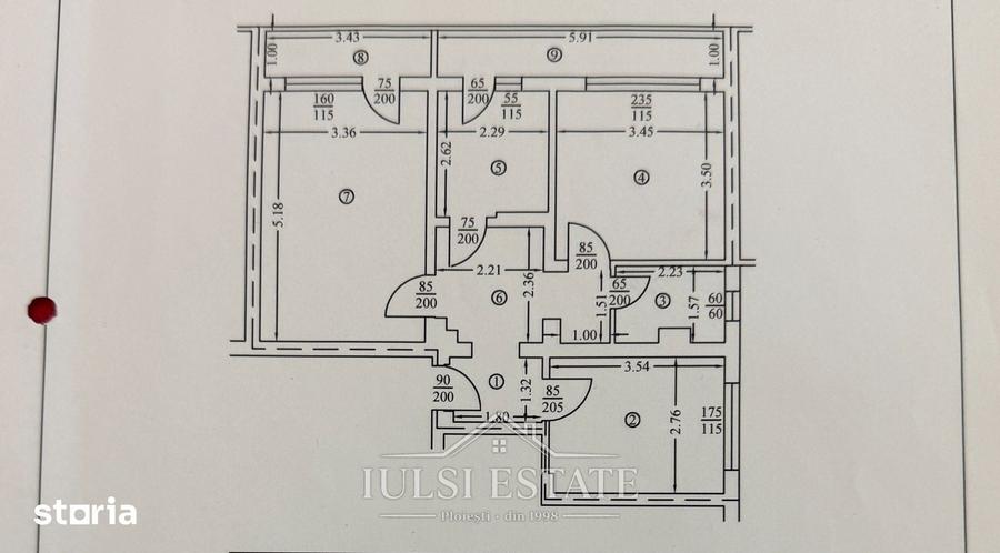 Apartament cu 3 camere decomandat în Central