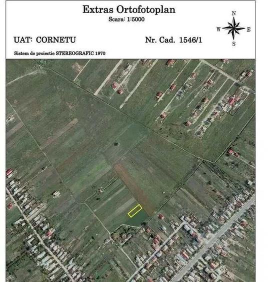 Teren 822 mp Cornetu, Ilfov extravilan lipit de intravilan, acte la zi, fara sarcini - 2