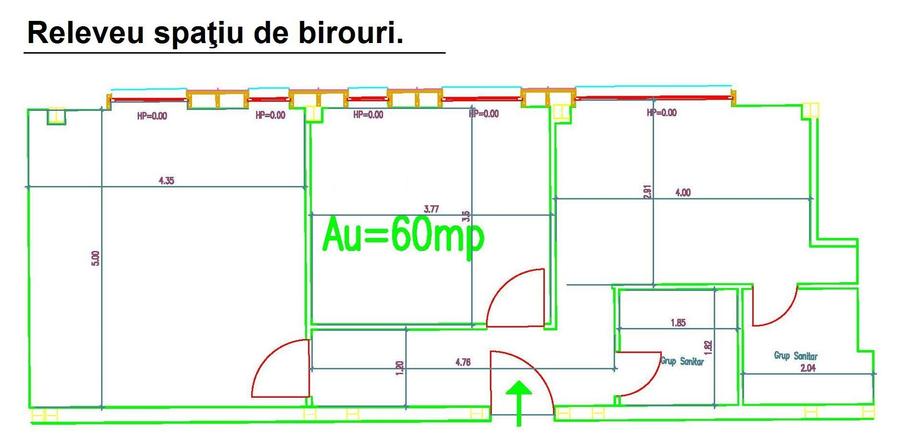 Birou, de 60 mp, în Centrul Istoric