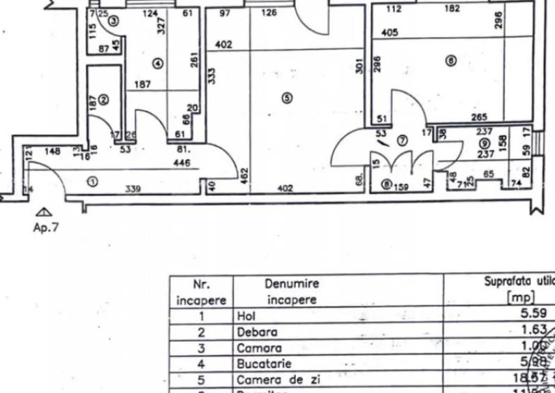 Apartament cu 2 camere semidecomandat în Central