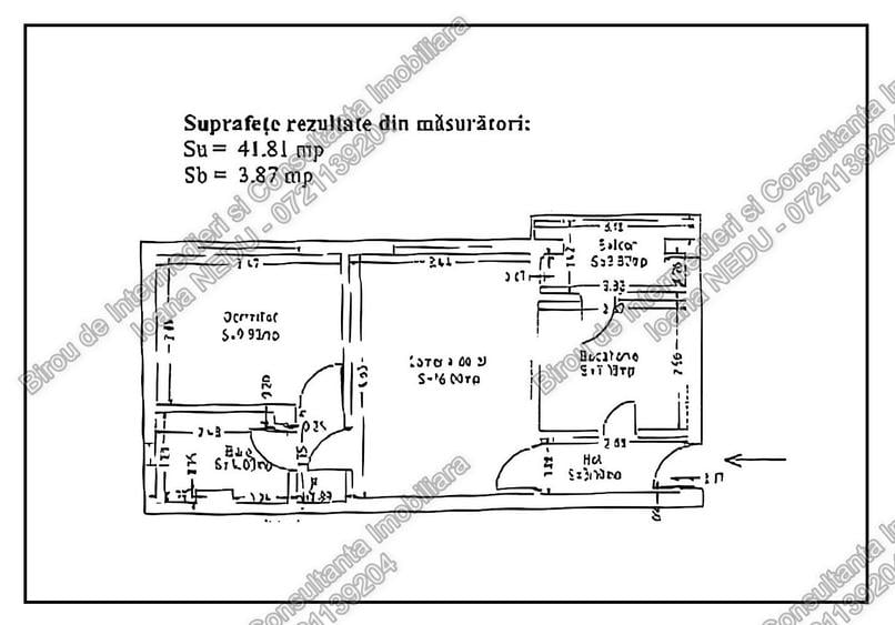 Apartament cu 2 camere semidecomandat în Poarta 6