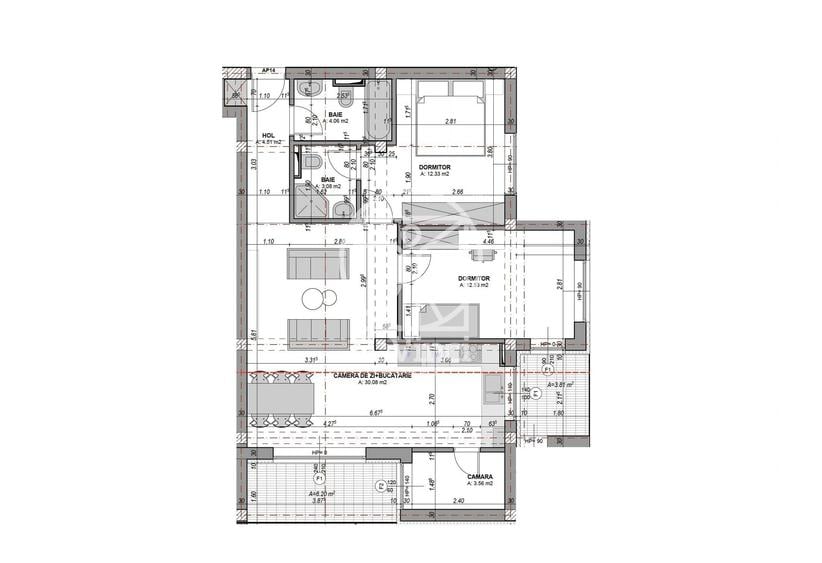 Ap. 3 camere - 70 mpu + terasa | orientare sud, jaluzele electrice - 6